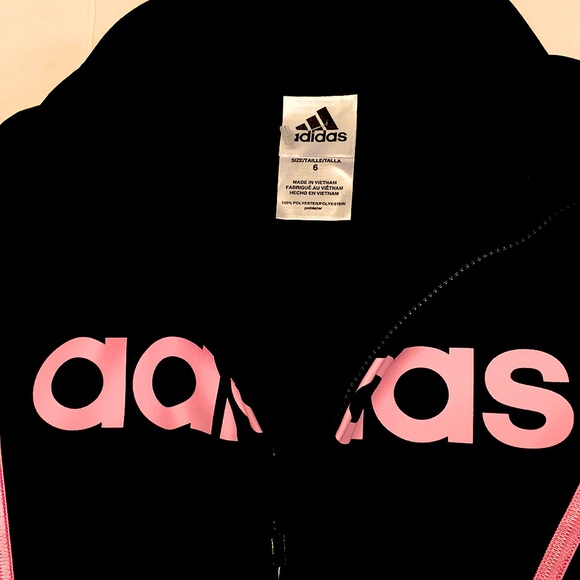 ADIDAS Girls Sweater, size 6, Black/pink - Picture 4 of 9